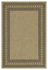 Earth Collection Jute/Black Indoor Outdoor Area Rug - 2'7" x 7'3" Stain-Resistant Polypropylene Flatweave for Entryways, Patios, High-Traffic Areas, Easy Clean, Durable, Turkey Made