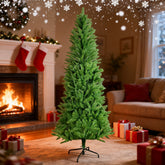 Winga 7FT Classic Pencil Christmas Tree | 84-Inch Slim Green PVC Tree for Holidays & Decor | Dense, Realistic Branches, Foldable Metal Frame, Safe for Homes