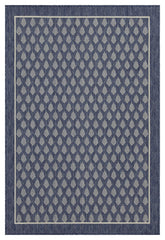 Sunshine GC_HAR2007 Blue 2'7" x 7'3" Indoor/Outdoor Area Rug - Durable Polypropylene, Stain & Weather Resistant, Easy Clean, Flatweave, Made in Turkey