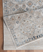 Noble GC_GEN7006 Ivory 5'3" x 7'3" Area Rug - Elegant Polyester, Stain-Resistant, Kid & Pet Friendly, 0.31" Pile Height, Durable for High Traffic, Made in Turkey