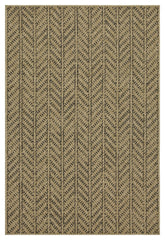 Earth Collection Jute/Black 2'7" x 7'3" Indoor/Outdoor Area Rug - Flatweave, Stain-Resistant Polypropylene, Kid & Pet Friendly for Patio, Deck, Living Room, Entryway