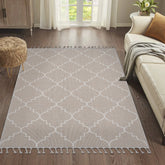 Guros Collection 5x7 Ivory Trellis Indoor/Outdoor Area Rug: Stain-Resistant Polypropylene, Durable & Easy-Clean for Living Room, Patio, Entryway, Home Office