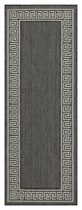 Sunshine GC_HAR2002 Anthracite 7'10"x10'3" Indoor/Outdoor Area Rug - Durable Polypropylene, Stain-Resistant, Flatweave for Patios, Decks, Living Rooms, Entryways, Made in Turkey
