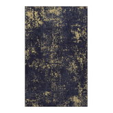 MAVAL 4x6 Washable Area Rug | Black & Gold Chenille | Soft, Non-Slip, Stain-Resistant | Low Pile for Living Room, Bedroom, Hallway, Kitchen | Durable & Easy Clean Indoor Mat