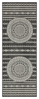 Sunshine GC_HAR2017 Anthracite 5'3"x7'3" Indoor Outdoor Area Rug - Durable Polypropylene, Stain Resistant, Easy Clean, Flatweave for Entryways & Patios, Made in Turkey