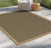 Earth GC Jute/Black 2'7"x7'3" Indoor/Outdoor Area Rug - Durable Polypropylene Flatweave, Stain Resistant, Easy Clean, Turkey Made