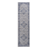 MARFI Collection 2'x8' Oriental Runner Rug - Stain Resistant Polyester, Blue/Grey, Medium Pile (0.35") for Living Room, Entryway, Hallway, Kid & Pet Friendly, Durable Machine-Woven Turkish Quality