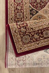 Manchester GC Red 2x3 ft Area Rug | Luxury Traditional Oriental Panel Pattern | Durable Polypropylene, Jute Backing | 0.47" Pile Height | Stain Resistant | Made in Turkey