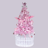 6FT Slim Pink Pencil Christmas Tree - Flame-Resistant PVC, Sturdy Metal Base, Easy Assembly for Apartments, Offices & Holiday Decor
