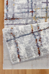 Luxury Ivory Shag Area Rug - 7'10" x 9'10" Polyester, 1.18" Pile, Stain-Resistant, Durable for Living Room, Bedroom, High-Traffic Areas, Made in Turkey