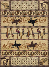 Tribes GC Southwest Area Rug Runner, 2'7" x 7'3" Beige Polypropylene, 0.39" Pile Height, Durable, Stain-Resistant, Kid & Pet Friendly, Made in Turkey