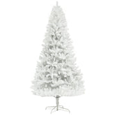 HOMCOM 6ft White Unlit Artificial Christmas Tree - 1000 Branch Tips, Auto-Open, Steel Base - Realistic Holiday Decor for Home & Office, Easy Assembly & Storage