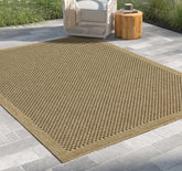 Earth GC_NTL1005 Jute/Mocha 7'10" x 10'3" Indoor/Outdoor Area Rug: Durable Polypropylene, Stain-Resistant, Easy-Clean, Flatweave for High Traffic & Entryways, Made in Turkey