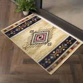 Tribes GC Southwest Area Rug - 7'10" x 10'3" Cream Polypropylene, Stain-Resistant, Durable for High Traffic, Kid & Pet Friendly, 0.39" Pile, Made in Turkey