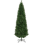 HOMCOM 7ft Slim Pencil Christmas Tree - Unlit Artificial Douglas Fir, Realistic Green Xmas Tree with 818 Tips, Flame Retardant, Easy Assembly & Storage for Home Decor