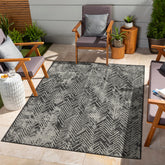Sunshine GC Anthracite 5'3" x 7'3" Indoor/Outdoor Polypropylene Area Rug - Durable, Stain-Resistant, Easy Clean, Flatweave for Patio, Living Room, Entryway