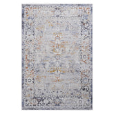 PAYAS Collection 6x9 Ivory & Grey Traditional Area Rug - Stain-Resistant, Non-Shedding Polyester for Living Room, Bedroom, Office. Kid & Pet-Friendly, Easy Care, 0.28" Pile, Latex-Free Cotton Backing.