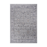 MARFI Collection 8x10 Oriental Area Rug - Stain-Resistant Polyester Ivory & Grey Loop Pile for Living Room, Dining Room, Bedroom, Office, Turkey Made, Durable, Easy Clean, 0.35" Pile