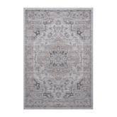 MARFI Oriental Doormat Rug 2'x3' Ivory/Beige - Stain Resistant Polyester, Low Pile Entryway Mat for Living Room, Bedroom, Pet-Friendly, Durable Turkish Quality