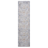 PAYAS Collection 2'x8' Ivory & Grey Traditional Runner Rug - Stain-Resistant Polyester, Medium Pile, Durable, Kid & Pet-Friendly for Hallway, Entryway, Living Room