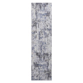PAYAS Collection 2'x8' Runner Rug - Stain Resistant, Non-Shedding Grey/Denim Abstract Polyester for Living Room, Bedroom, Entryway. Durable, Easy Care, Kid & Pet Friendly, Medium Pile, Turkish Made