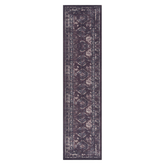 MAVAL Black Burgundy 2'6" x 10' Washable Runner Rug - Soft Chenille, Non-Slip, Stain-Resistant, Low Pile, Easy Clean Hallway, Kitchen, Living Room, Bedroom, Turkey
