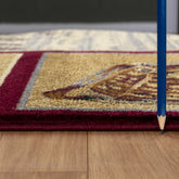 Nature's Nest Lodge Area Rug - 5'3" x 7'3" Red Polypropylene, Stain-Resistant, Durable for High Traffic & Pet Friendly Homes, Made in Turkey, 0.39" Pile Height