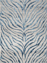 Elegance GC_CNC6006 Blue 5'3" x 7'3" Area Rug | Soft Polyester Animal Skin Pattern, Stain Resistant, Durable for High Traffic, Kid & Pet Friendly, 0.31" Pile Height, Made in Turkey