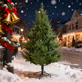 Winga 7FT Green Curved Christmas Tree - Realistic 84-Inch PE & PVC with Dense, Fluffy Branches. Easy Assembly, Stable Metal Base. Perfect for Holiday & Halloween Decor, Indoor/Outdoor Use.