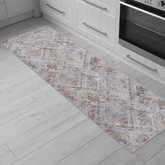 PAYAS Collection 2'x8' Beige Geometric Runner Rug - Stain-Resistant Polyester, Medium Pile, Turkish Made - Perfect for Hallway, Entryway, Living Room, Kitchen, Pet-Friendly