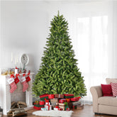 9Ft Premium Green Spruce Artificial Christmas Tree: 2576 PE/PVC Mixed Tips, Unlit Hinged Holiday Decor with Foldable Metal Stand for Easy Assembly & Indoor/Outdoor Use