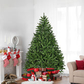 7ft Premium Artificial Christmas Tree: Lifelike PVC Spruce, 2231 Tips, Hinged Design, Sturdy Metal Stand, Easy Assembly for Home & Office Holiday Decor