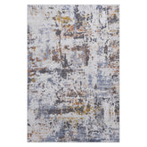 PAYAS Collection 6'x9' Ivory & Navy Abstract Area Rug - Stain-Resistant Polyester, Medium Pile, Durable, Kid & Pet-Friendly for Living Room, Bedroom, Entryway, Home Office
