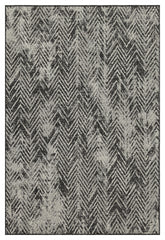 Sunshine GC_HAR2011 Anthracite 7'10" x 10'3" Indoor/Outdoor Area Rug - Durable Polypropylene, Stain Resistant, Flatweave for Entryways, Kid & Pet Friendly