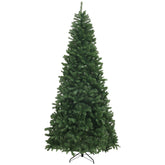 HOMCOM 9ft Artificial Christmas Tree - Unlit Green Xmas Tree with 2132 Branch Tips, Auto Open, Flame Retardant, Steel Base for Home & Office Holiday Decor