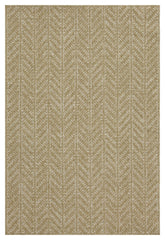 Earth Collection 2'7"x7'3" Natural & White Polypropylene Indoor/Outdoor Area Rug - Flatweave, Stain-Resistant, Easy Clean, Turkish Made