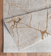 Elegance GC_CNC6004 Gold 7'10" x 10'3" Beige Polyester Area Rug | Soft, Durable, Stain-Resistant for Living Room, Bedroom, High-Traffic Areas | 0.31" Pile Height, Jute Backing, Made in Turkey