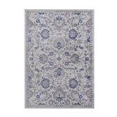 MARFI Collection 8x10 Oriental Area Rug - Stain Resistant, Non-Shedding Polyester Blue/Silver Rug for Living Room, Bedroom, Entryway, Office - Durable, Easy Care, Medium Pile, Cotton Backing, Turkish Made