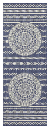 Sunshine Collection Blue 5'3" x 7'3" Indoor/Outdoor Area Rug - Durable Polypropylene, Stain-Resistant, Easy Clean, Flatweave for Entryways & Patios