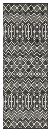 Sunshine GC_HAR2020 Anthracite 7'10" x 10'3" Indoor/Outdoor Area Rug - Durable Polypropylene, Stain Resistant, Flatweave, Easy Clean Patio Deck Decor