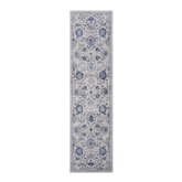 MARFI Collection 2'x8' Oriental Runner Rug - Blue/Silver Polyester, Stain-Resistant, Non-Shedding, Medium Pile, Turkish Made, Perfect for Hallway, Entryway, Living Room