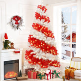 6ft Candy Cane Christmas Tree with 300 Warm White LED Lights & 900 Bendable Branches, Premium PVC Holiday Decoration for Home, Parties, Indoor Xmas Decor