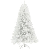 HOMCOM 7.5ft White Artificial Christmas Tree - Auto Open Unlit Xmas Tree with 1346 Realistic Branch Tips, Flame-Retardant, Steel Base - Perfect Holiday Home & Office Decor