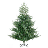 HOMCOM 6ft Artificial Christmas Tree - Wide Shape, 795 Easy-Shape Branches, Auto-Open Design, Flame-Retardant Plastic, Green, Steel Base for Holiday Home Decor