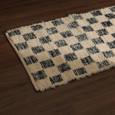 Checker 36x24" Scatter Rug: Soft Cotton Blend Accent Rug for Living Room, Bedroom, Entryway | Textured Black Handmade Look, Durable & Easy Care Home Decor