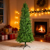 Winga 5FT Classic Pencil Christmas Tree - 60 Inch Slim Green PVC Tree for Indoor/Outdoor Holiday Decor, Dense Realistic Branches, Easy Setup & Storage, Perfect for Small Spaces & Apartments
