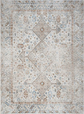 Noble GC_GEN7002 Ivory 2'x3' Area Rug: Timeless Medallion Pattern, 100% Polyester, Low Pile, Stain-Resistant, Made in Turkey - Perfect for Entryways & High Traffic Home Areas