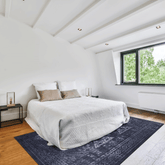 MAVAL Washable 4x6 Area Rug - Soft Chenille Polyester, Black+Gray, Non-Slip, Stain-Resistant, Low Pile for Living Room, Bedroom, Hallway, Kitchen, Home Decor