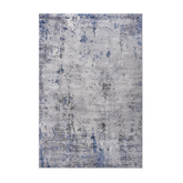 MARFI Collection 2'x3' Abstract Silver & Blue Polyester Doormat Rug - Stain-Resistant, Non-Shedding, Kid & Pet-Friendly Entryway Mat for Living Room, Bedroom, Dorm, Turkey