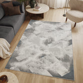 Geometrix GC_DIM1012 Gray 5'3"x7'3" Area Rug | Modern Geometric Polyester Pile, Durable & Stain Resistant for Living Room, Bedroom, Workspace | Machine-Made in Turkey, 0.43" Pile Height